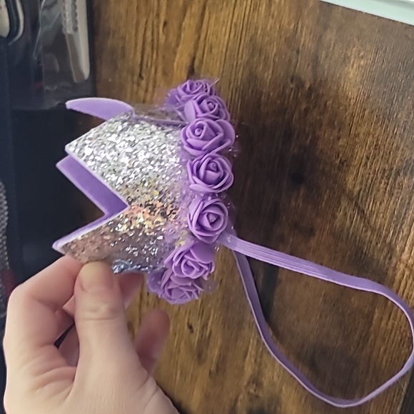 First Year Tiara "1" Purple & Silver - Picture 3 of 4